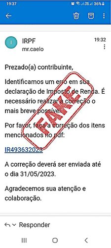 A Receita Federal alerta que esse tipo de golpe está cada vez mais sofisticada.