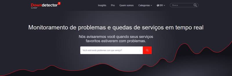 No Down Detector você pode visualizar em tempo real o tráfego de um site ou aplicativo, e verificar se ele está ou não online