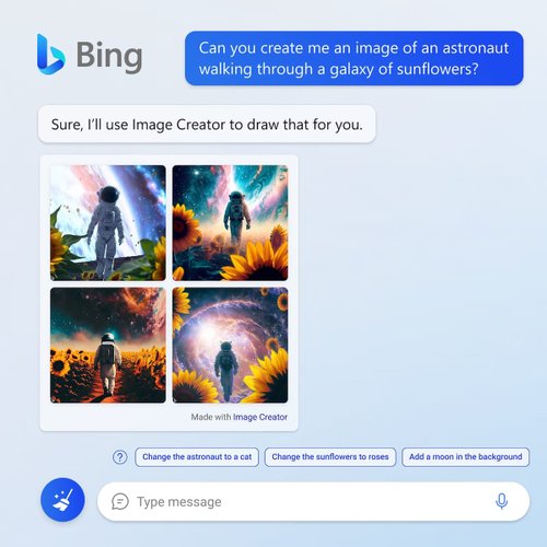 Criador de Imagem do Bing também ganhará novas funcões.