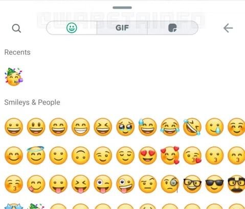 Primeira versão do novo teclado de emojis do WhatsApp.