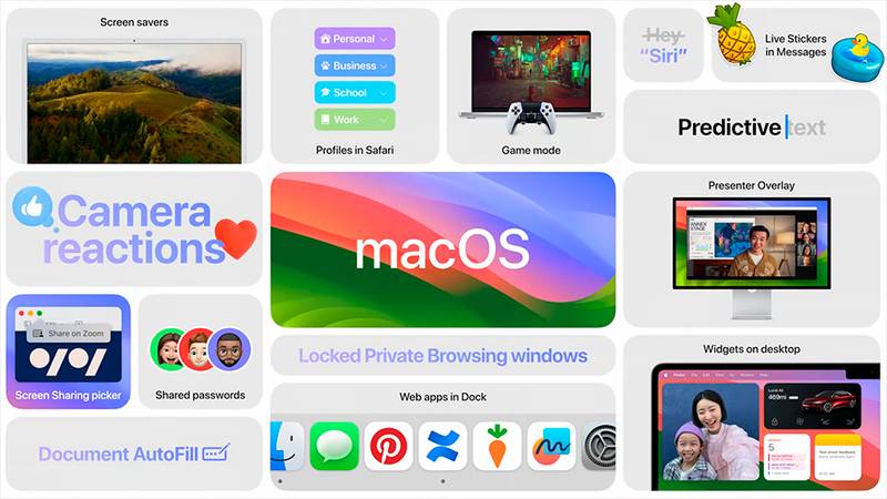 Novidades do macOS divulgadas no WWDC 23.