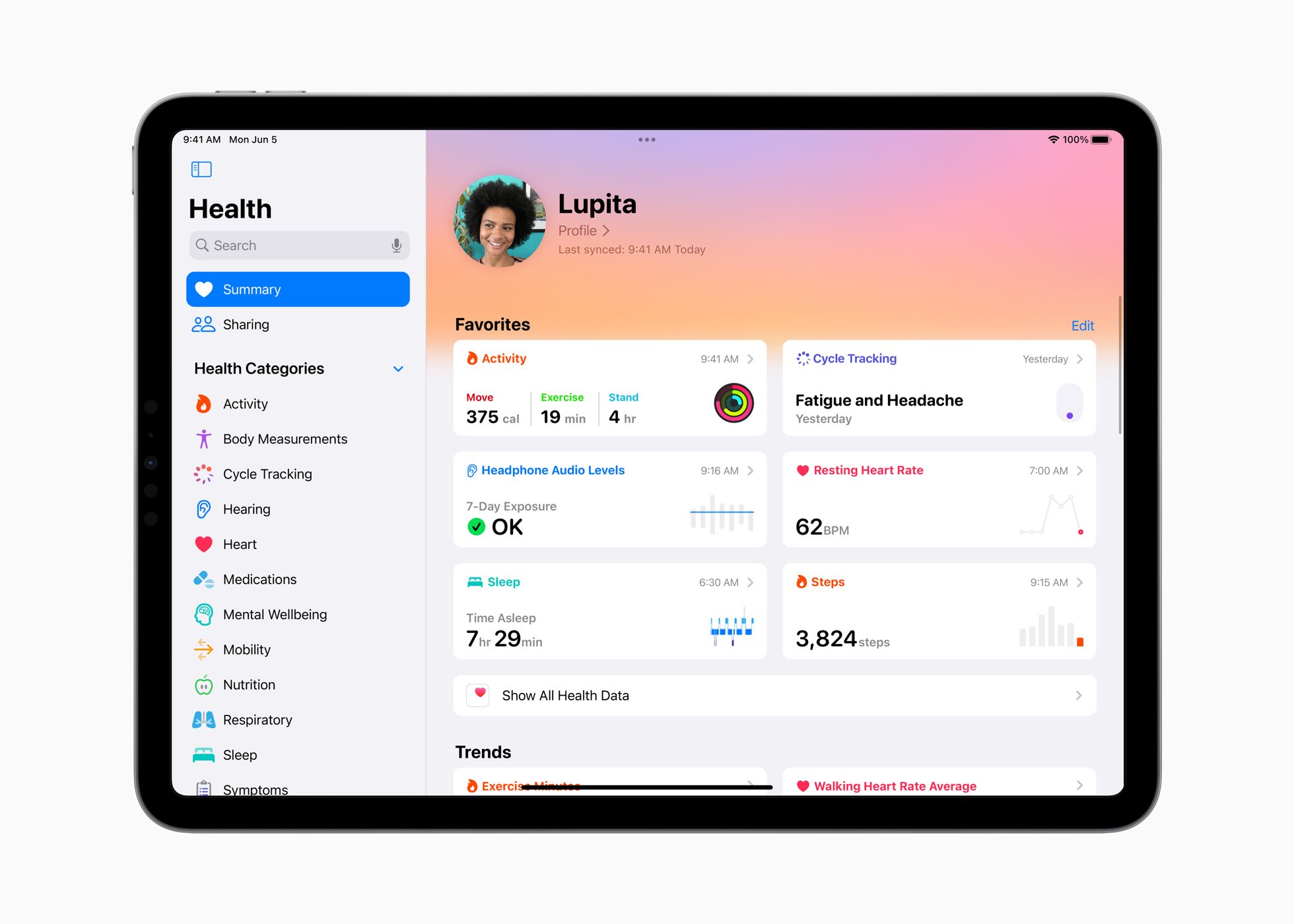 App Saúde iPadOS 17