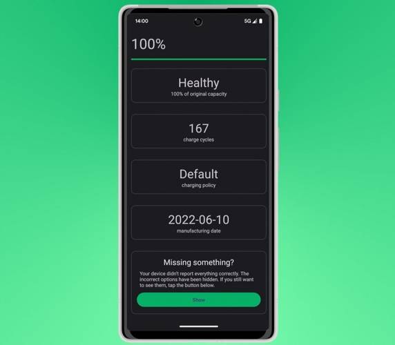 O app Batt apresenta vários detalhes sobre a bateria do dispositivo