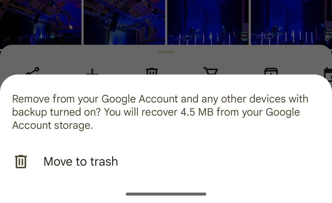 Ao excluir arquivos, Google Fotos mostrará aviso de quanto de armazenamento será liberado.