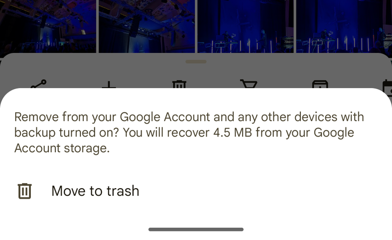 Ao excluir arquivos, Google Fotos mostrará aviso de quanto de armazenamento será liberado.
