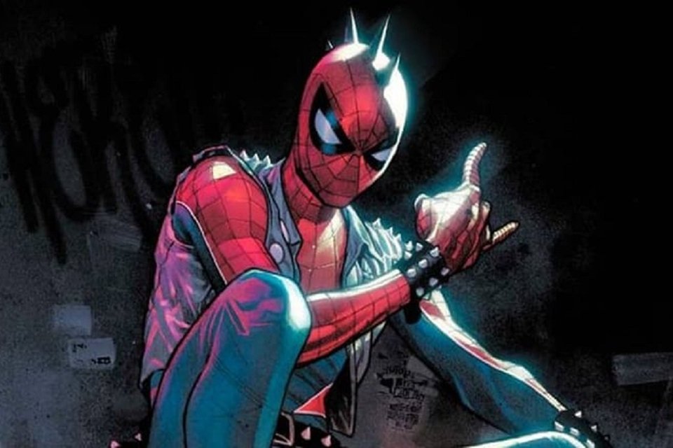 Spider-Punk nos quadrinhos.