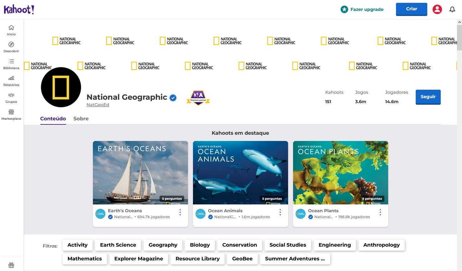Disney, Marvel e National Geographic são algumas das empresas que possuem contas verificadas no Kahoot