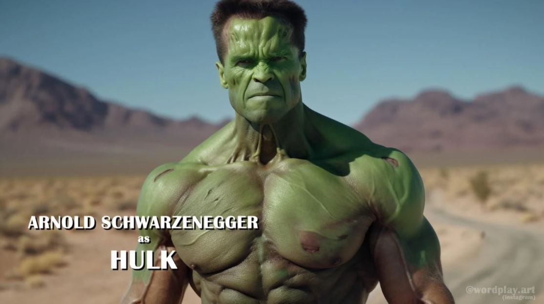 Arnold Schwarzenegger como Hulk.