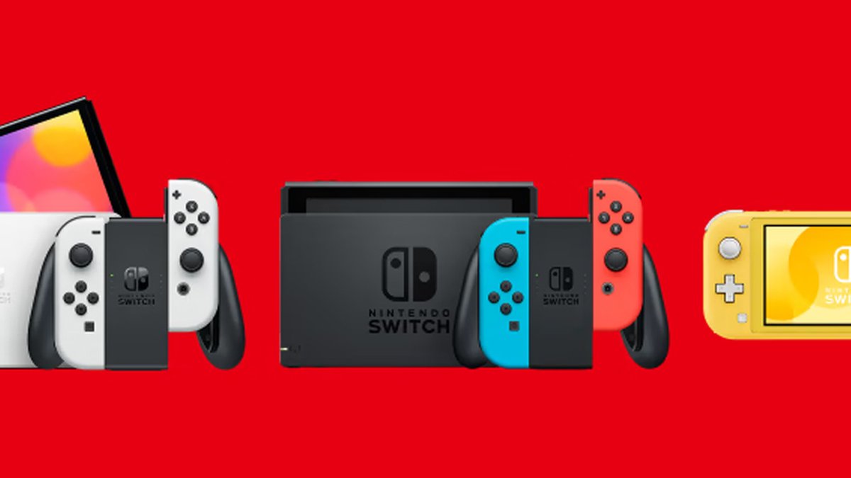 Console Nintendo Switch OLED 64GB com Joy Con Azul/Vermelho