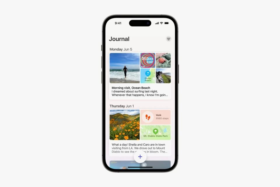 Apenas o usuário do iPhone tem autorização para acessar o seu app Journals.