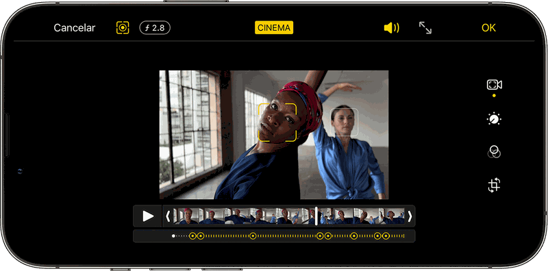 Edição do Modo Cinematográfico é exclusivo para registros com iPhone.
