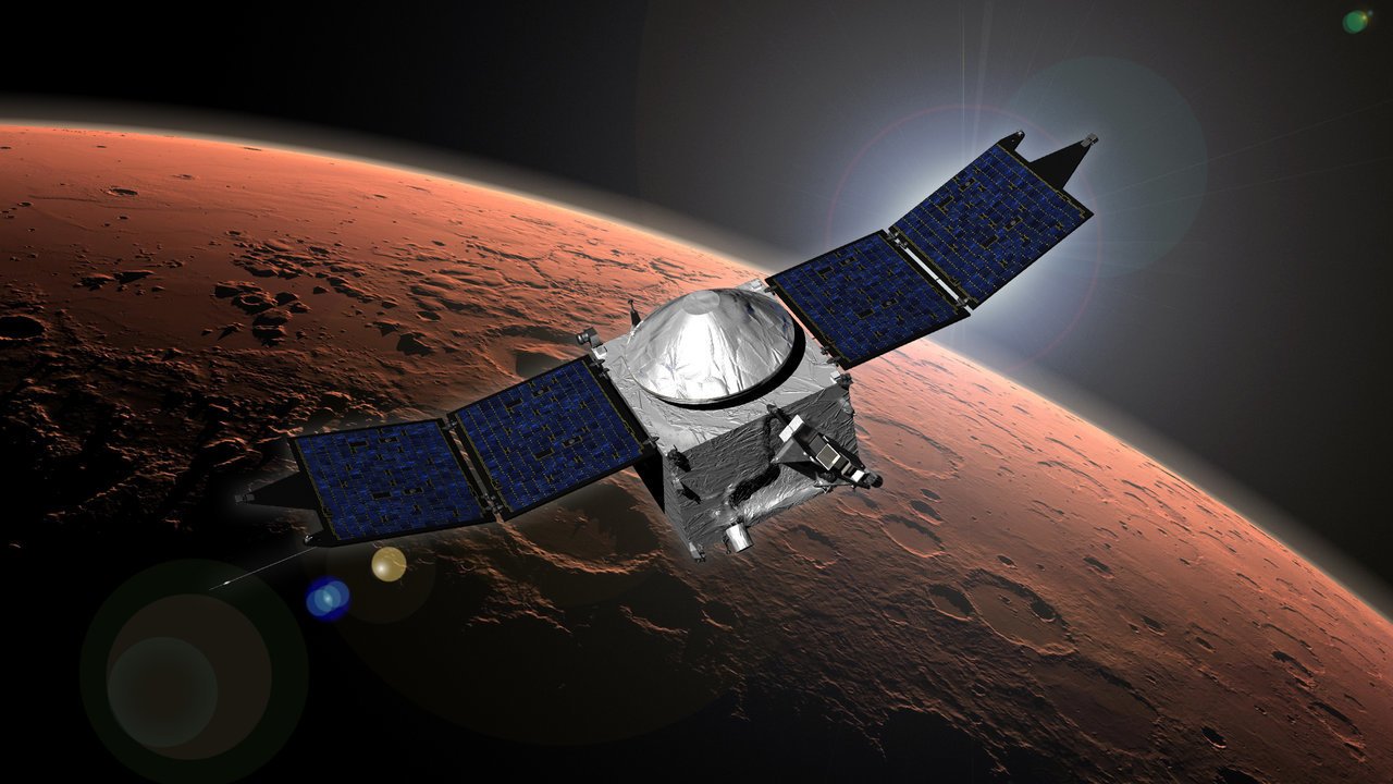 Após o lançamento, a sonda Maven (imagem) entrou na órbita de Marte em setembro de 2014, com o objetivo de captar diferentes dados e parâmetros sobre Marte.