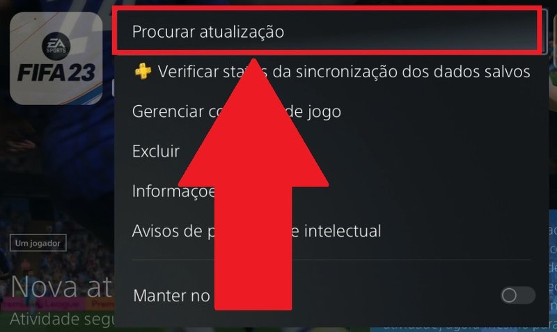 No seu console, basta ir até a opção de atualizar manualmente o jogo