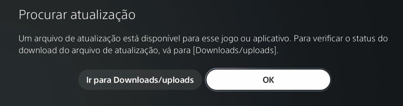 Aguarde até que a atualização e download sejam concluídos