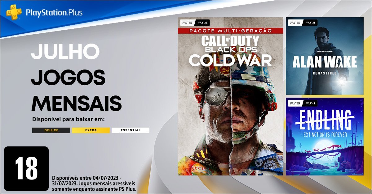 PS Plus: veja lista de jogos grátis para julho de 2023