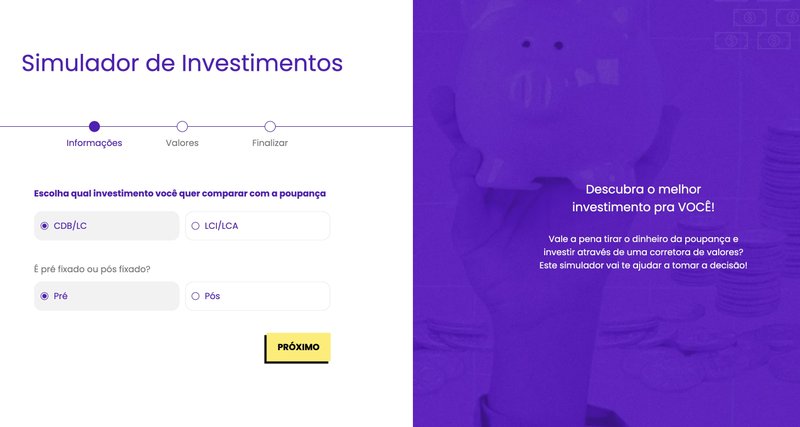 O Simulador do Me Poupe! te ajuda a comparar diversos tipos de investimento com a poupança.