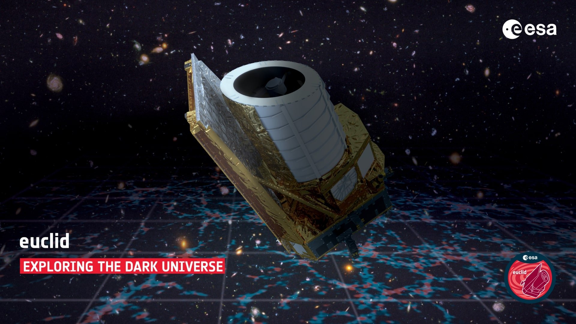 A missão Euclid da ESA foi projetada para explorar a composição e evolução do Universo. (Crédito: ESA)