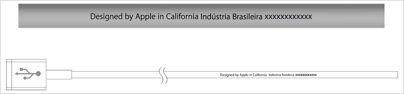 Os cabos Lightning originais podem ser identificados pela descrição no fio.