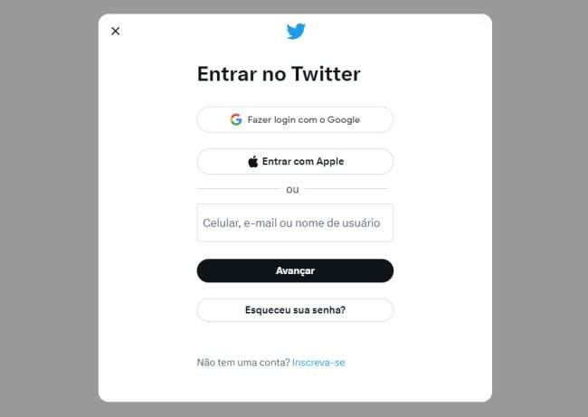 Pessoas sem conta registrada no Twitter estão sendo impedidas de acessar o microblog.