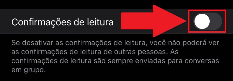 É preciso desativar a confirmação de leitura para que os áudios sejam reproduzidos sem que a pessoa que enviou saiba