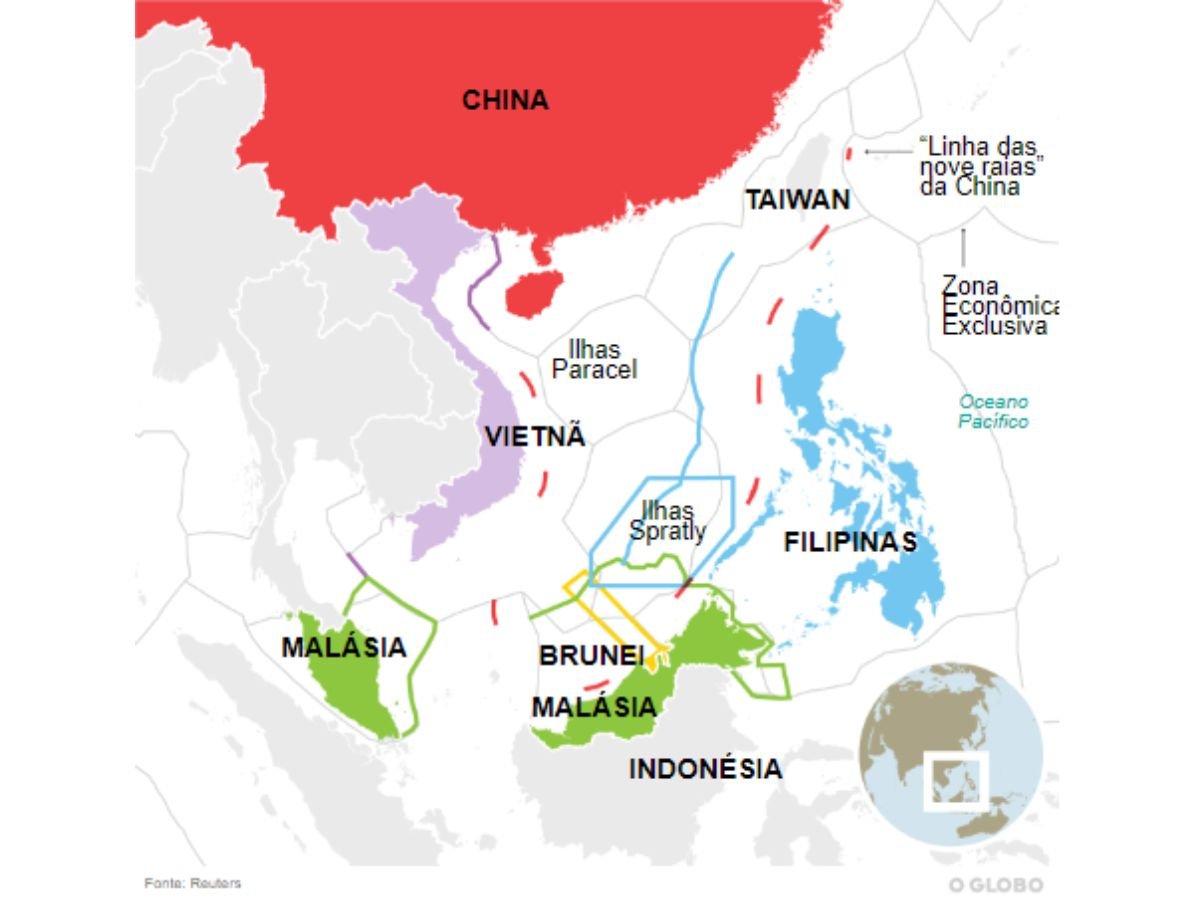 Região de conflito entre países asiáticos.