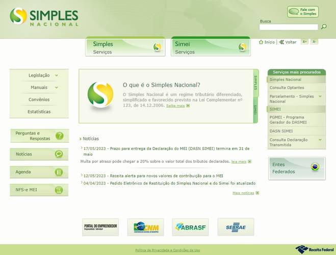 É preciso acessar o site do Simples Nacional para começar o processo de emissão do boleto