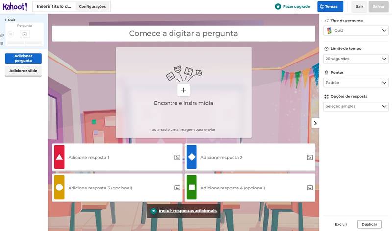 Também é possível disponibilizar os cursos e quizzes criados com outros usuários da plataforma