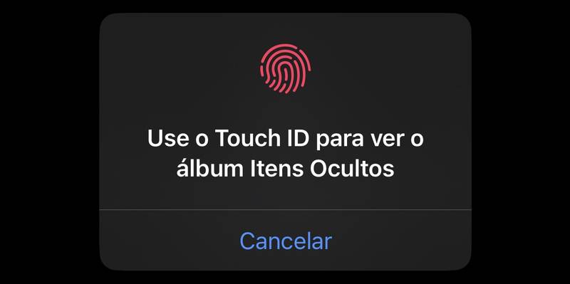 A pasta só será aberta mediante a sua autenticação configurada no iPhone