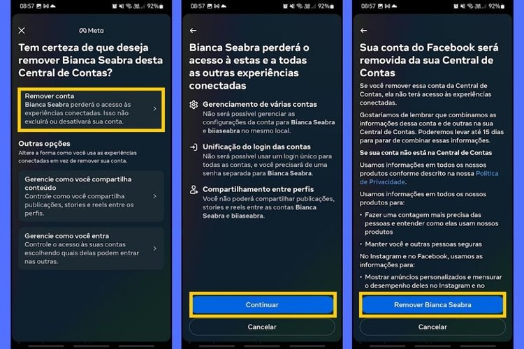 A desvinculação de contas no Instagram não permite uma experiência conectada com o Facebook.