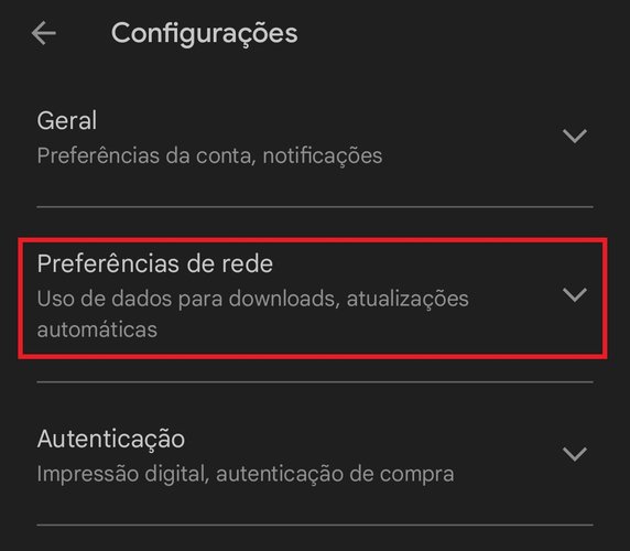 Aperte em "Preferências de rede" para ter acesso a mais opções