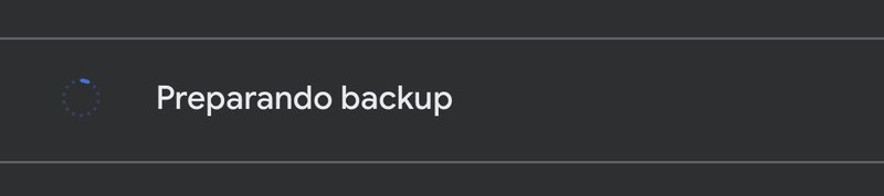 É preciso esperar até que o backup seja concluído com êxito