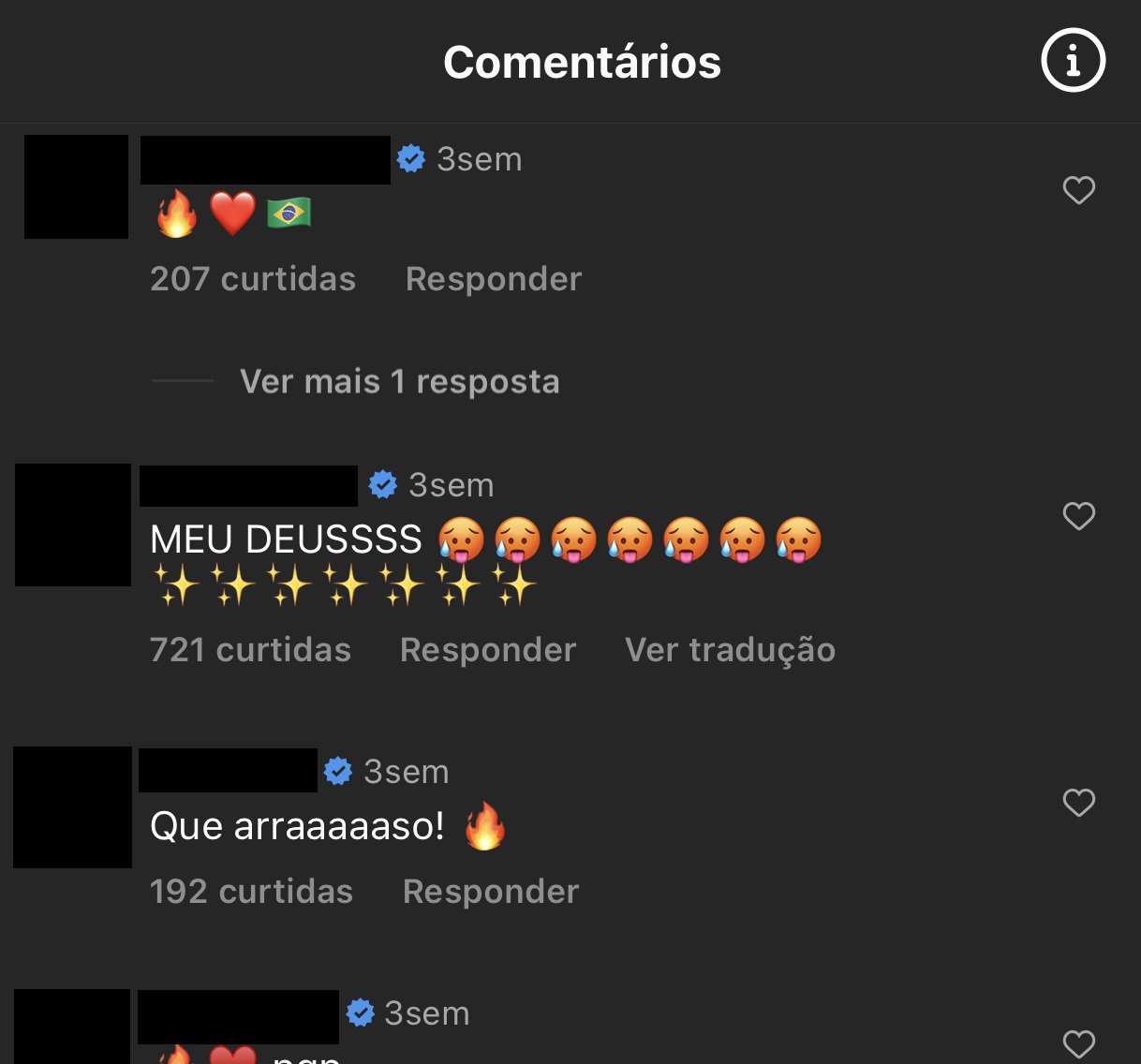 Os perfis verificados tem um destaque maior entre os comentários nas publicações