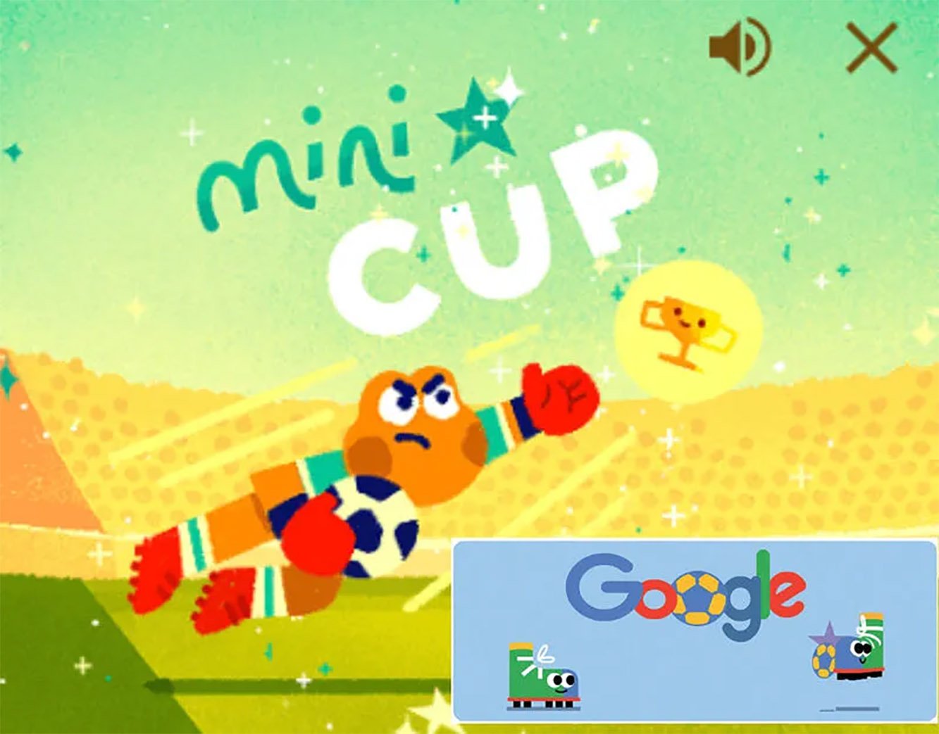 Para jogar basta digitar Google Mini Cup na Pesquisa.