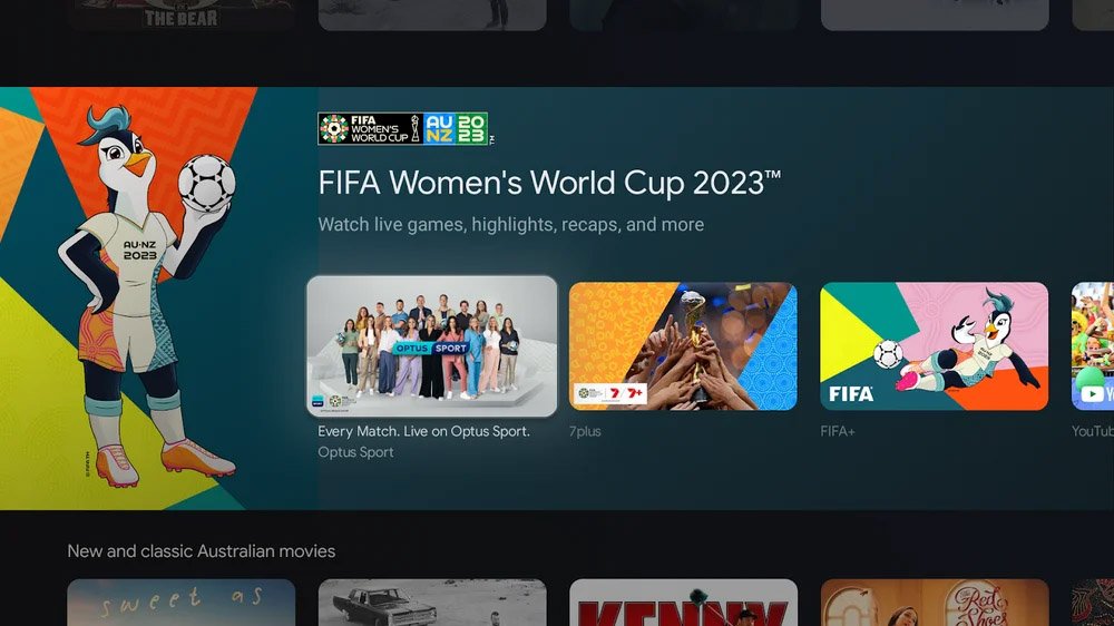 A tela inicial do Google TV está sendo preparada para a Copa.