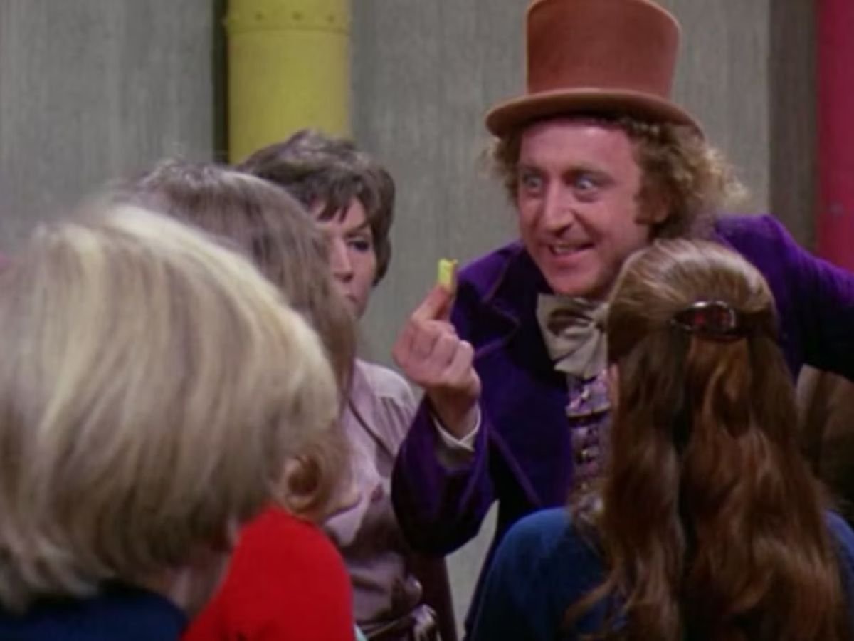 Gene Wilder apresenta uma versão mais madura de Willy Wonka.