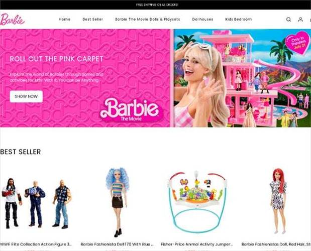 Página fraudulenta para vendas de Barbie