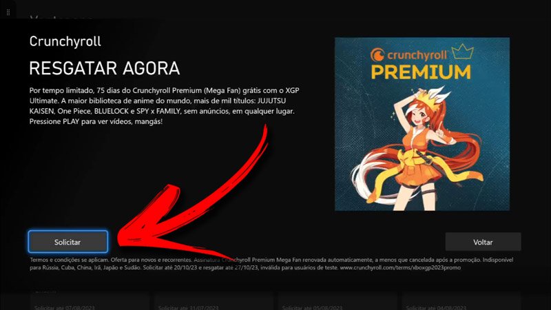 Xbox Game Pass dá assinatura do Crunchyroll Premium grátis por 75 dias