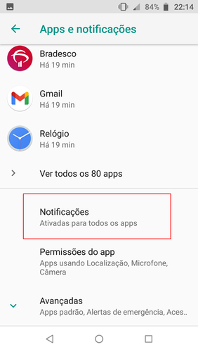 Basta acessar a área de Notificações para escolher quais aplicativos vão enviar alertas no Android. (Fonte: TecMundo/Reprodução)