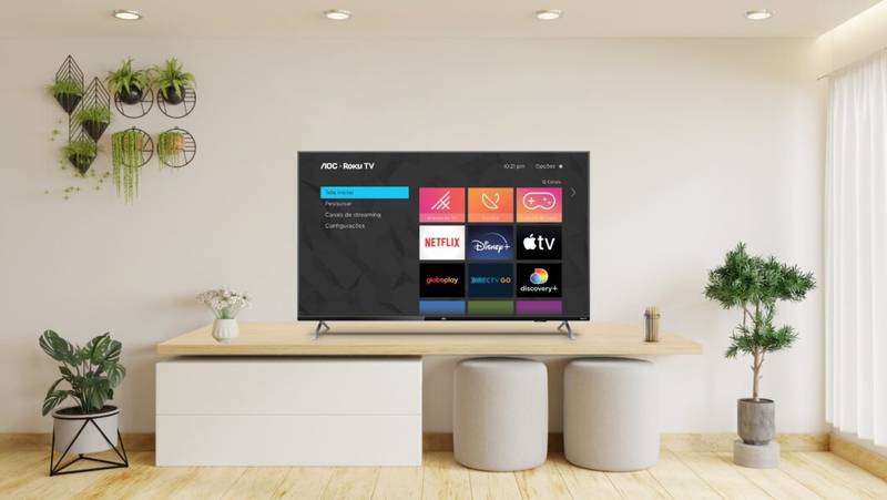 O modelo 50U6125/78G é equipado com Roku OS e conta com HDR10+, Dolby Vision e Dolby Atmos.
