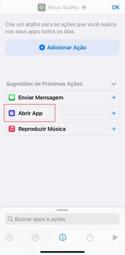 Tela de atalho iOS