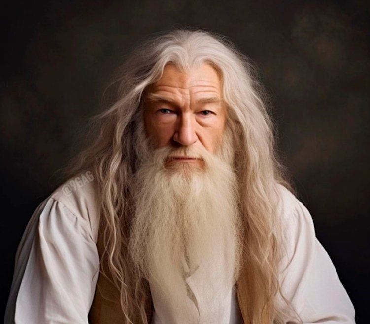 Patrick Stewart como Gandalf.