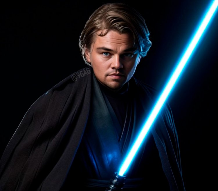 Leonardo DiCaprio como Anakin Skywalker.