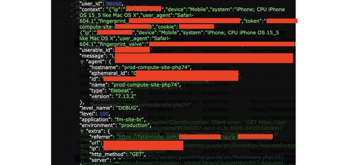 Screenshot shows how the log records exposed device details