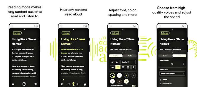 O app Modo de Leitura está disponível na Google Play.