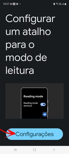 O primeiro passado para usar o modo leitura em seu celular é ir nas configurações do aparelho.