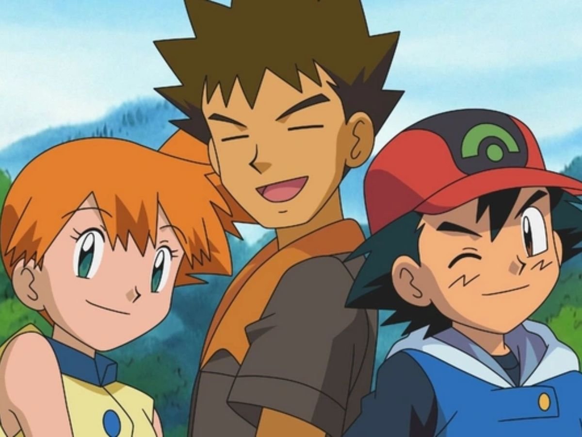 Misty, Brock e Ash em Pokémon.