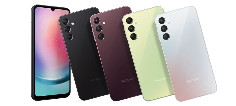 Apesar do visual semelhante, o Galaxy A24 tem acabamento apenas em plástico.