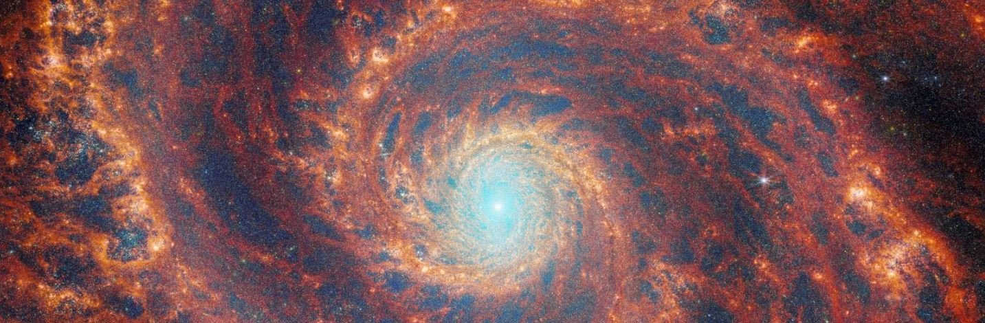 A imagem da Galáxia Redemoinho faz parte do projeto Feedback in Emerging extrAgalactic Star clusTers (FEAST).