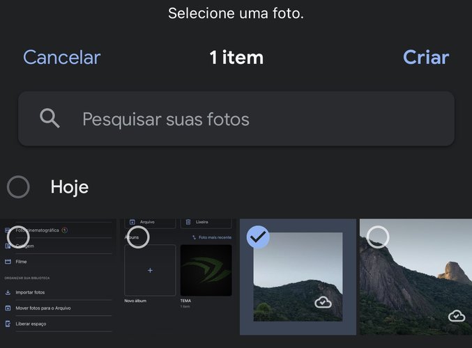É possível escolher qualquer imagem que esteja armazenada no seu Google Fotos