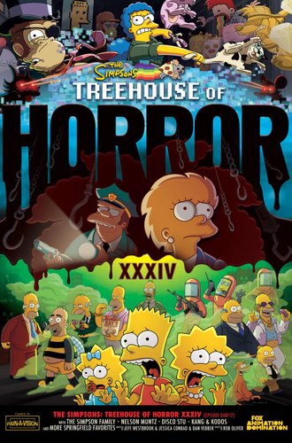 Poster do episódio Treehouse of Horror XXXIV de Os Simpsons.